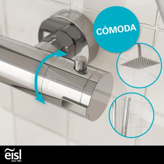 Juego Ducha EISL Showerstar Termostático Cromado