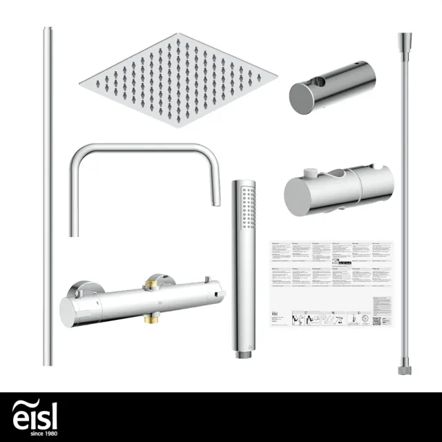 Juego Ducha EISL Showerstar Termostático Cromado