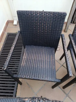 8 Sedie da Esterno in Rattan e Metallo Alluminio