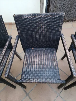 8 Sedie da Esterno in Rattan e Metallo Alluminio