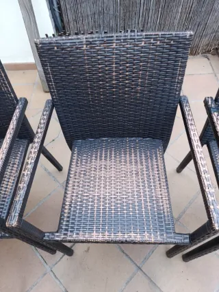 8 Sedie da Esterno in Rattan e Metallo Alluminio