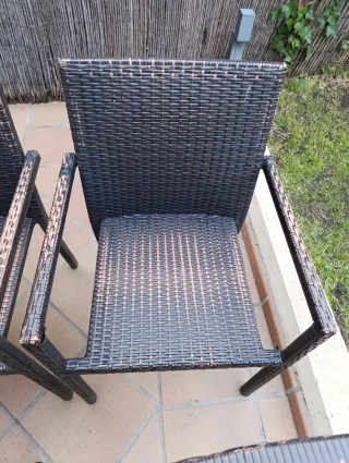 8 Sedie da Esterno in Rattan e Metallo Alluminio