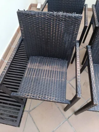 8 Sedie da Esterno in Rattan e Metallo Alluminio