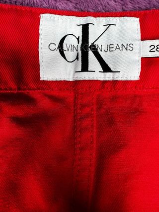Falda Calvin Klein Jeans Roja Botones