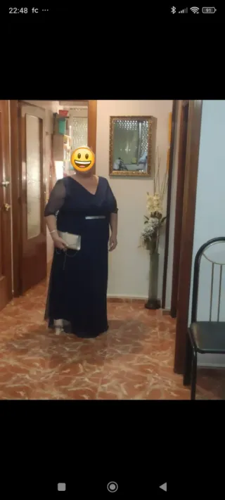 Vestido largo azul talla 54/56