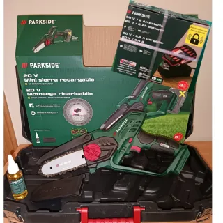 Motosierra 20V Parkside nuevo COMPLETO