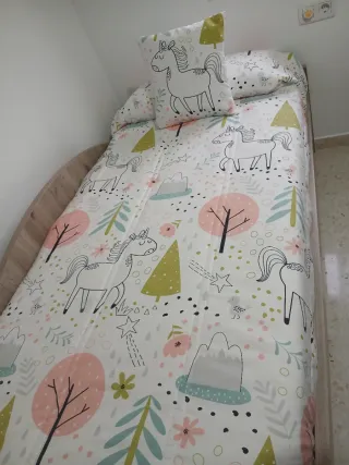 Edredón cama nido ajustable 90x190+estor +cuadros