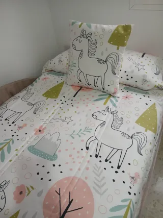 Edredón cama nido ajustable 90x190+estor +cuadros