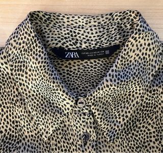 Camisa larga animal print leopardo Talla XS, Zara