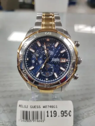 Reloj Guess bicolor azul y dorado
