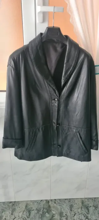 Chaquetón Piel Auténtica Negro