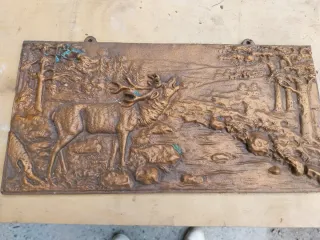 Rilievo piastra in ghisa cervo