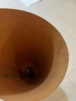 Lampada da terra vintage in metallo e carta