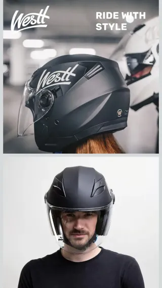 Casco Moto Westt Jet Negro
