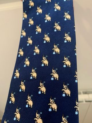 Corbata azul con estampado de perros