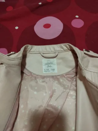 Cazadora sintética niña rosa talla 9/10