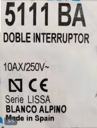 DOBLE INTERRUPTOR NIESSEN LISA 5111 BA
