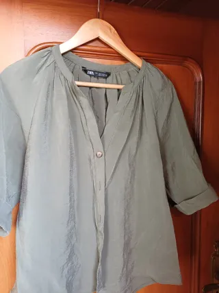 Camisa Zara verde S