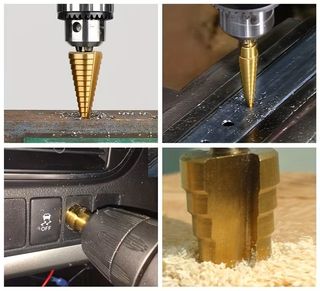 3 Punte a Gradino Rivestite Titanio legno metallo