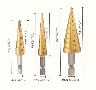 3 Punte a Gradino Rivestite Titanio legno metallo