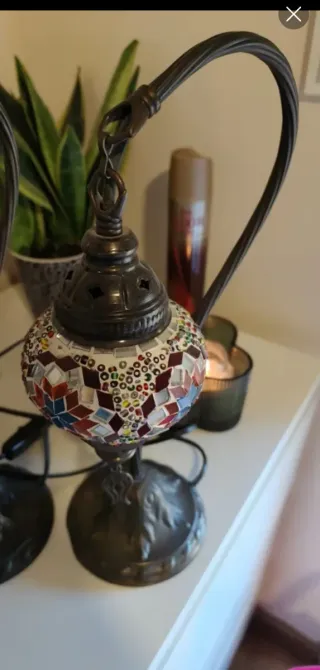 Lámpara Marroquí Vidrio y Metal