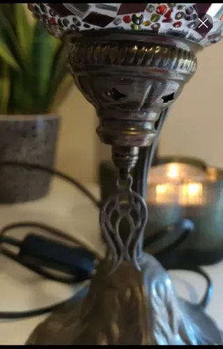 Lámpara Marroquí Vidrio y Metal