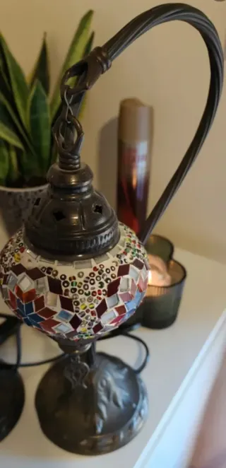 Lámpara Marroquí Vidrio y Metal