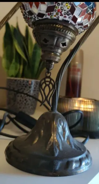 Lámpara Marroquí Vidrio y Metal