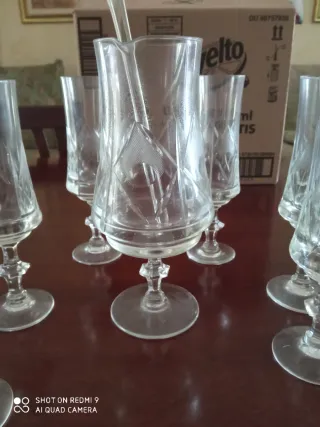 Set 6 Bicchieri con gambo cristallo