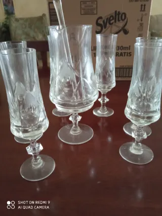 Set 6 Bicchieri con gambo cristallo