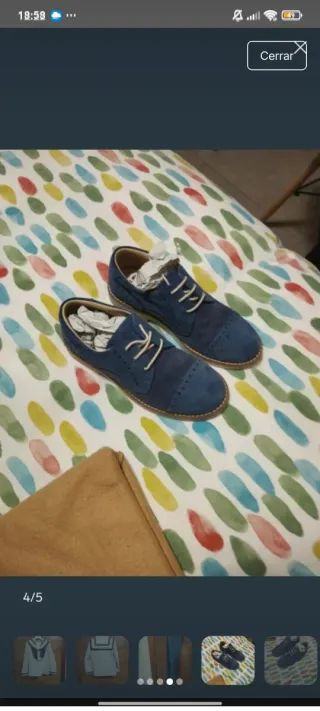 Traje de Comunión Gris y azul