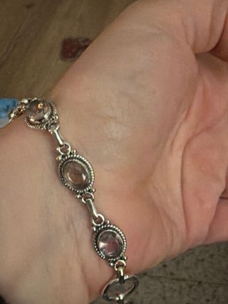 Pulsera Plata 925 y Morganita Rosa