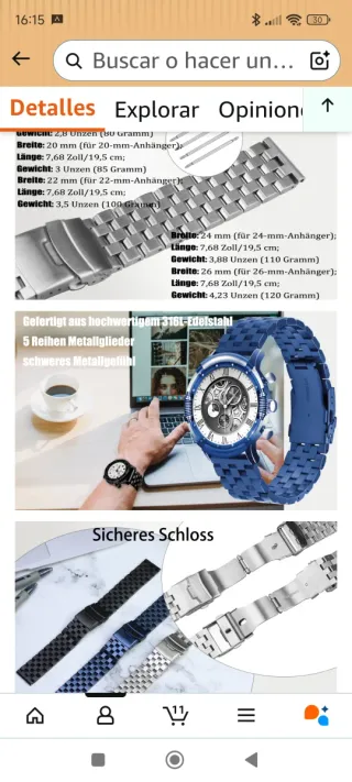 Correa Reloj Acero 26mm