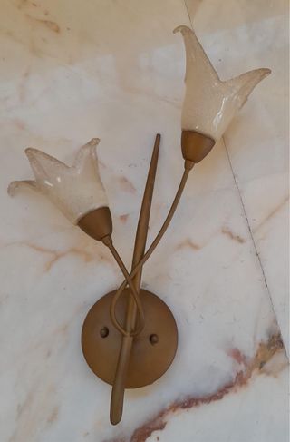 Aplique de pared flor cristal dorado