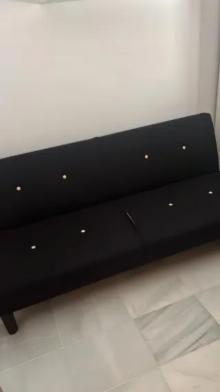 Sofá Cama Negro Tela