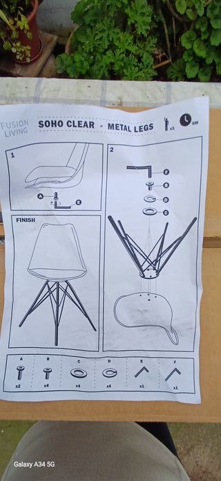 Silla Comedor Soho Fusion Living Negra/Blanca