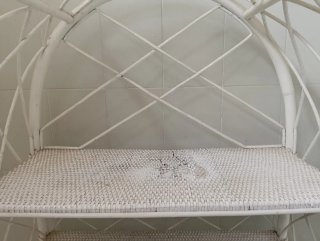 Estantería decorativa ratán blanco