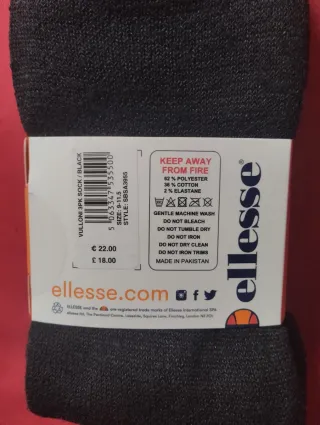 NUEVO ELLESSE Calcetines Ellesse  Pack 3, 43-46