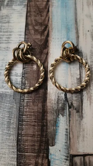 Pendientes Aro Dorados Trenzados