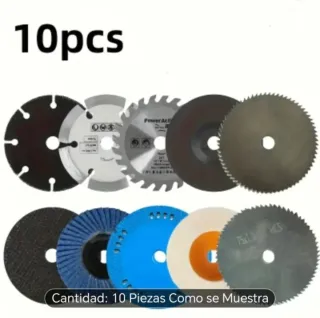 Juego 10 discos mini molienda 3”