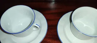 Tazas Bell China (Vigo) Porcelana Azul y Blanco