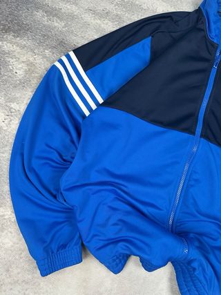 Sudadera Adidas Deportiva Azul Cremallera