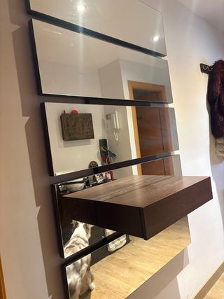 Mueble comedor madera y cristal