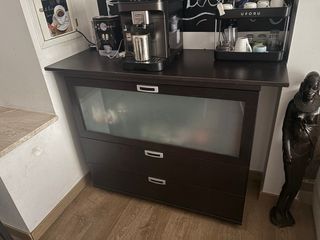 Mueble comedor madera y cristal