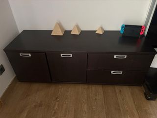 Mueble comedor madera y cristal