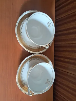 Tazas Tu&Jo Boda Porcelana Dorada