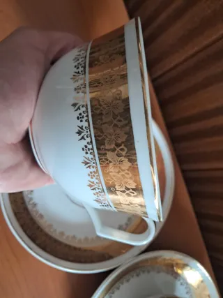 Tazas Tu&Jo Boda Porcelana Dorada