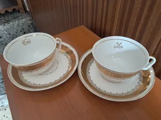 Tazas Tu&Jo Boda Porcelana Dorada
