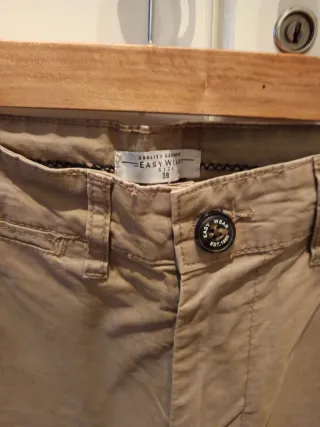 Pantalón chino hombre beige