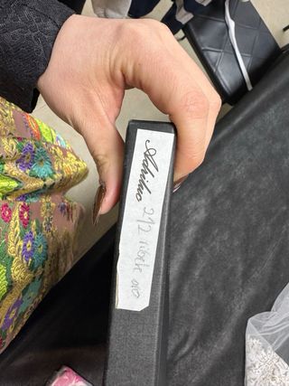 Mantilla Fallera Larga Beige y Blanca